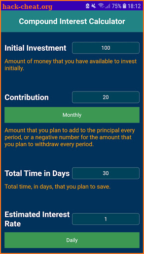 Compound Interest Calculator screenshot