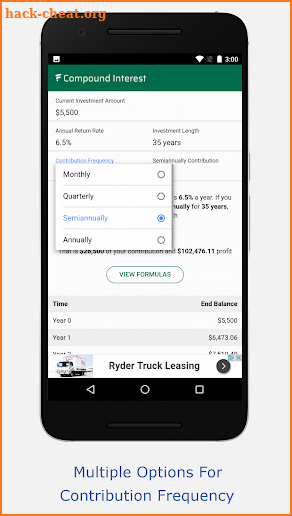 Compound Interest Calculator - Future Value (FV) screenshot