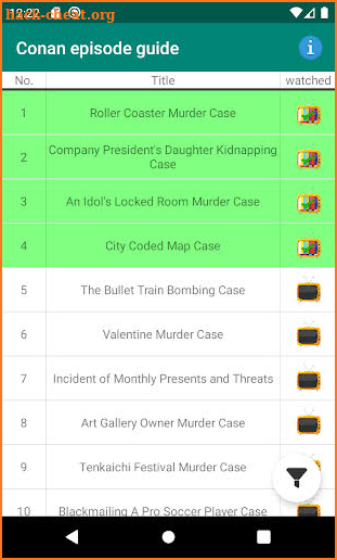 Conan episode guide screenshot