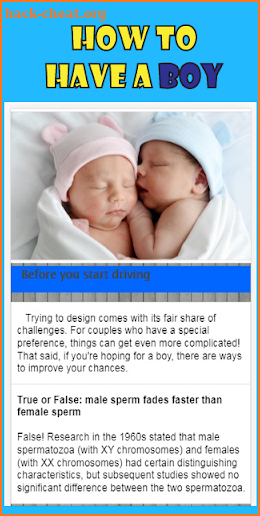 Conceive A Baby Boy Tips screenshot