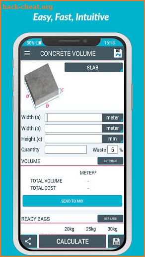 Concrete Calculator screenshot