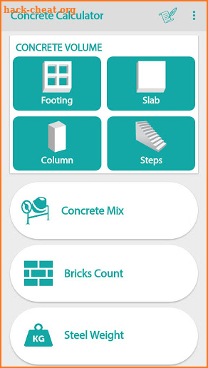 Concrete Volume Calculator–Construction Calculator screenshot