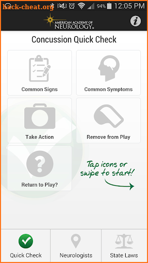 Concussion Quick Check screenshot