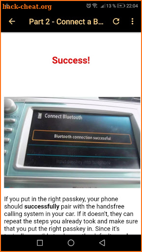 Connect a Bluetooth Car Stereo screenshot