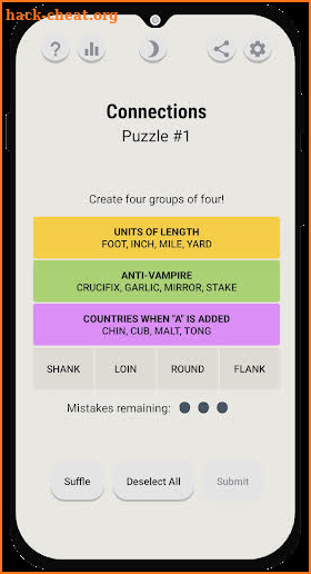 Connections: Group words screenshot