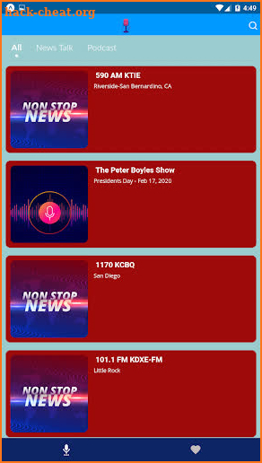 Conservative talk radio app screenshot