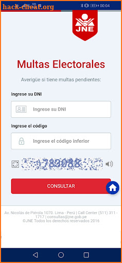 Consulta Electoral Perú 2022 screenshot