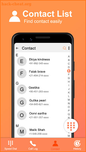 Contacts screenshot