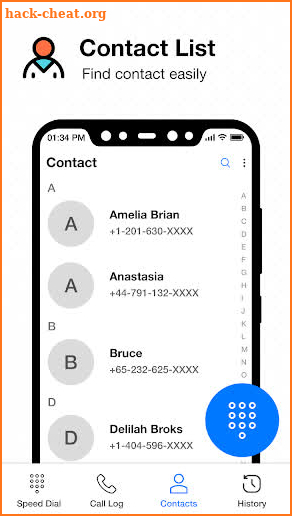 Contacts screenshot