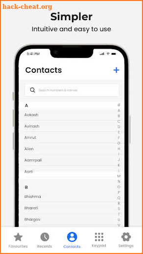 Contacts screenshot