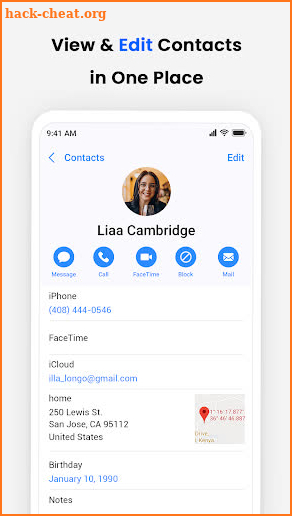 Contacts screenshot