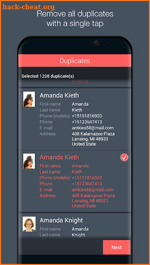 Contacts Optimizer screenshot