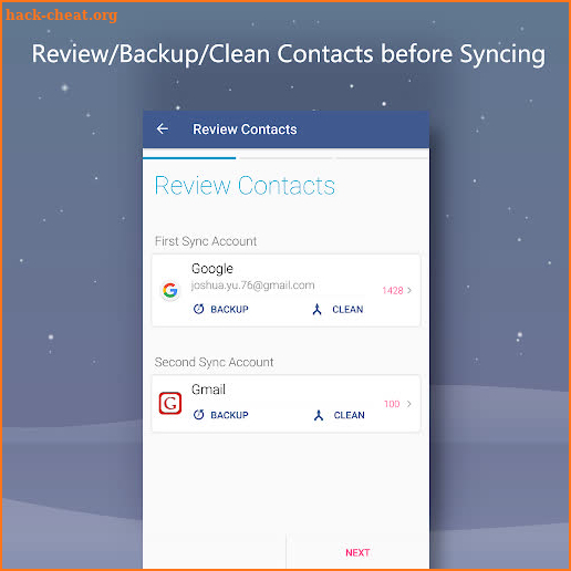 Contacts Sync, Transfer & Move for Gmail screenshot