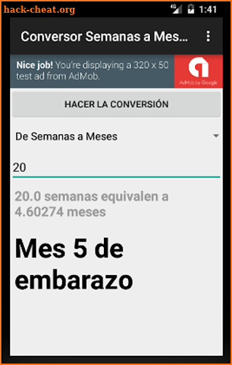 Conversor de Semanas a Meses de Embarazo screenshot