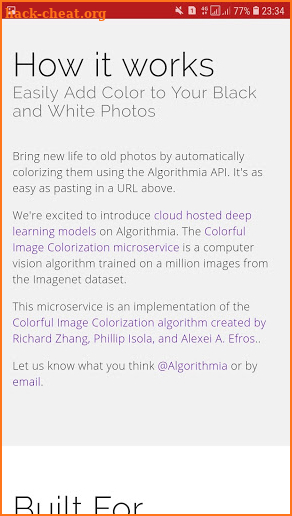 Convert B&W Photo to Color with - Algorithmia screenshot