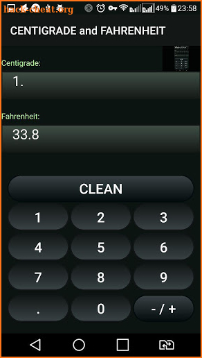 Convert Between Celsius and Fahrenheit ( C° & F° ) screenshot