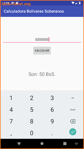 Convertidor de Bs Fuertes a Bs Soberanos screenshot