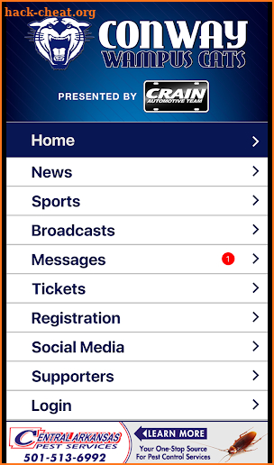 Conway Wampus Cats Athletics screenshot