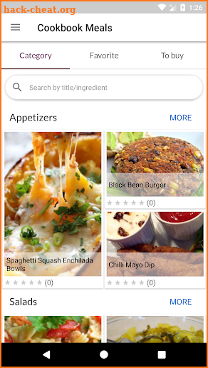 Cookbook Meals screenshot