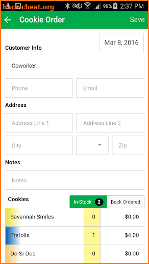 Cookie Management screenshot