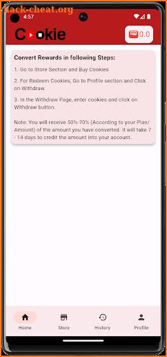 Cookie - rewards converter screenshot