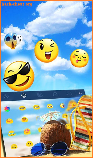 Cool Beach Summer Water Drops Keyboard Theme screenshot