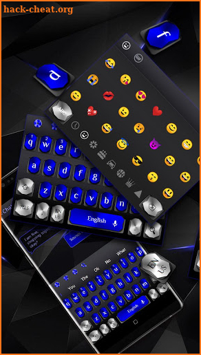 Cool Black Blue Metal Keyboard screenshot