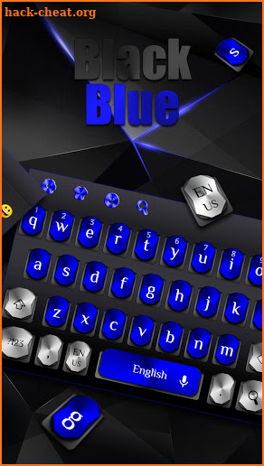 Cool Black Blue Metal Keyboard screenshot