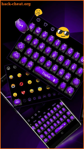 Cool Black Purple Glossy Keyboard screenshot