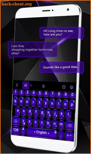 Cool Black Purple Keyboard Theme screenshot