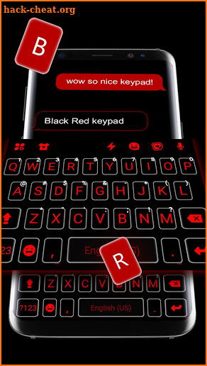 Cool Black Red Keyboard Theme screenshot