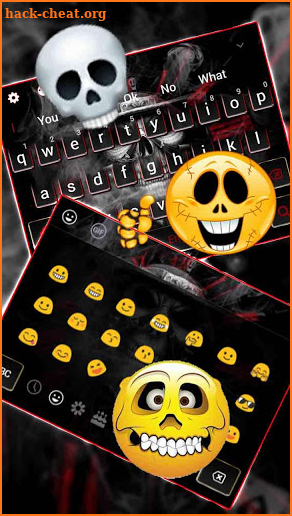 Cool Black Smoke Skull Keyboard Theme screenshot