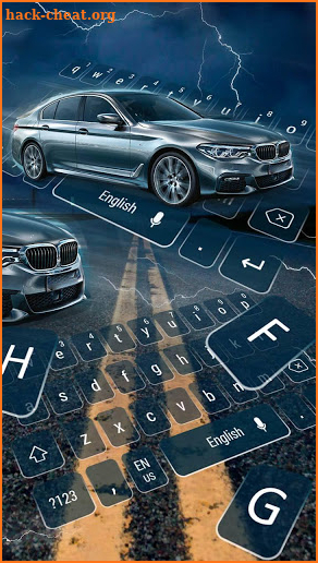 Cool blue car keyboard screenshot