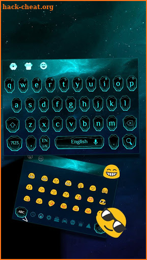 Cool Blue Neon Light Keyboard screenshot