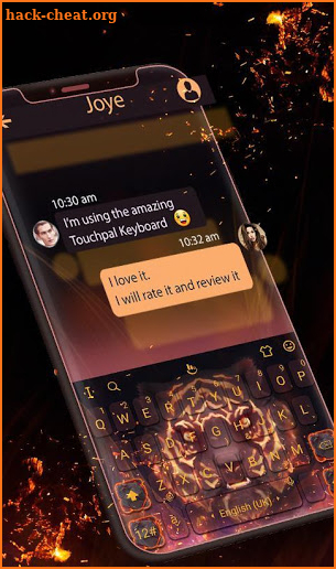 Cool Flaming Fire Tiger Keyboard Theme screenshot