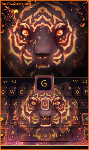 Cool Flaming Fire Tiger Keyboard Theme screenshot