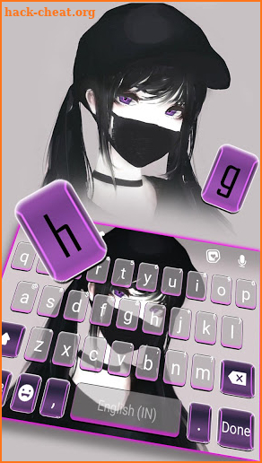 Cool Girl Mask Keyboard Background screenshot