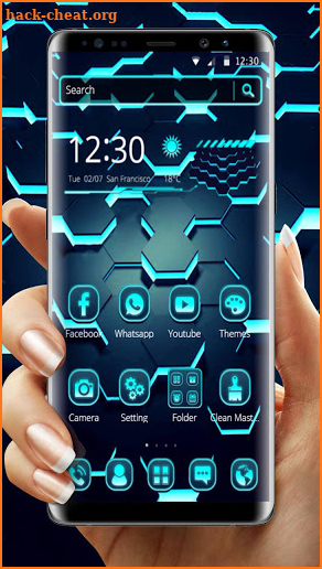 Cool Hexagon Tech Theme screenshot