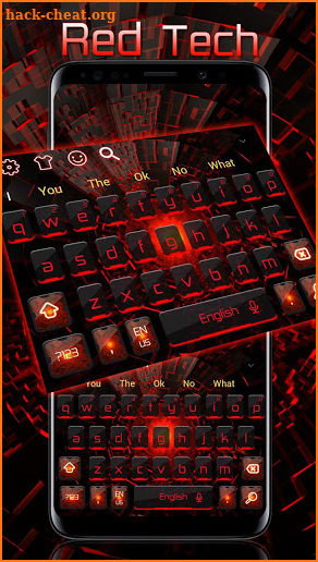 Cool Red Light Technology Keyboard Theme screenshot