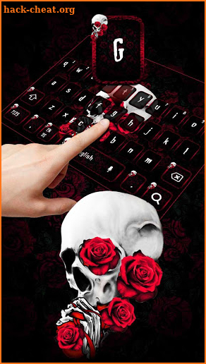 Cool Rose Skull Keyboard Theme screenshot