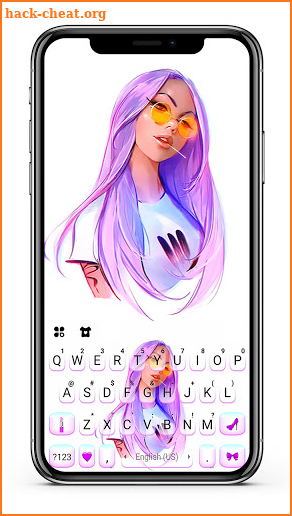 Cool Stylish Girl Keyboard Background screenshot