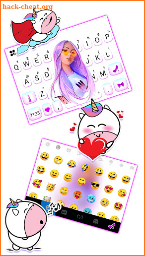 Cool Stylish Girl Keyboard Background screenshot