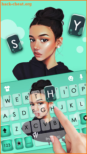 Cool Young Girl Keyboard Background screenshot