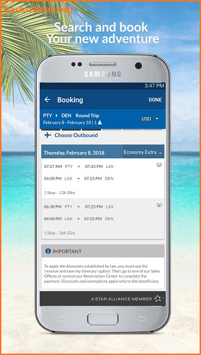 Copa Airlines screenshot