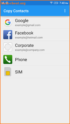 Copy Contacts screenshot