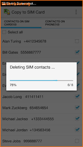 Copy to SIM Card Pro screenshot