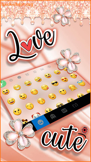 Coral Luxury Clover Keyboard Theme screenshot