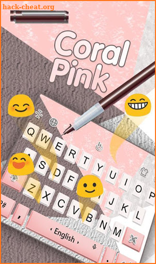 Coral Pink Keyboard Theme screenshot