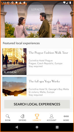 Corinthia Hotels screenshot