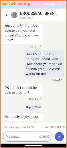 CorrLinks Text Chat screenshot